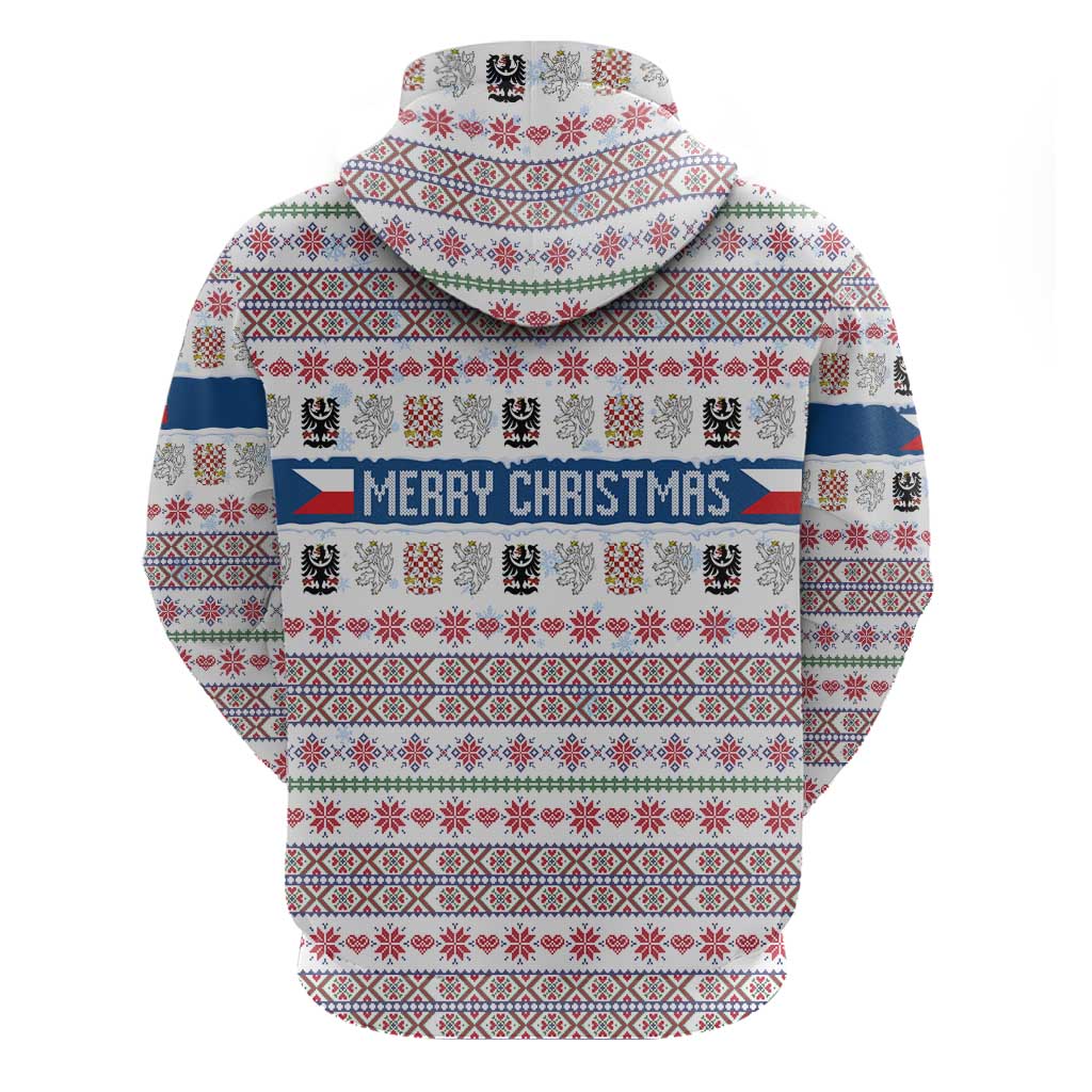 Czech Republic Christmas Hoodie with Folk Embroidery Design, National Coat of Arms, and Festive Motif - Wonder Print Shop