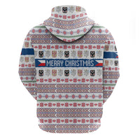 Czech Republic Christmas Hoodie with Folk Embroidery Design, National Coat of Arms, and Festive Motif - Wonder Print Shop