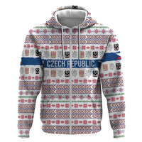 Czech Republic Christmas Hoodie with Folk Embroidery Design, National Coat of Arms, and Festive Motif - Wonder Print Shop