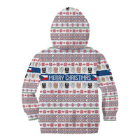Czech Republic Christmas Kid Hoodie with Folk Embroidery Design, National Coat of Arms, and Festive Motif - Wonder Print Shop