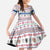 Czech Republic Christmas Kid Short Sleeve Dress with Folk Embroidery Design, National Coat of Arms, and Festive Motif - Wonder Print Shop