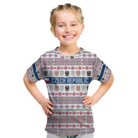 Czech Republic Christmas Kid T Shirt with Folk Embroidery Design, National Coat of Arms, and Festive Motif - Wonder Print Shop