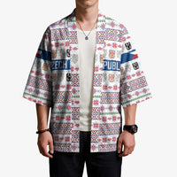 Czech Republic Christmas Kimono with Folk Embroidery Design, National Coat of Arms, and Festive Motif - Wonder Print Shop