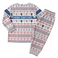 Czech Republic Christmas Pajama Set with Folk Embroidery Design, National Coat of Arms, and Festive Motif - Wonder Print Shop