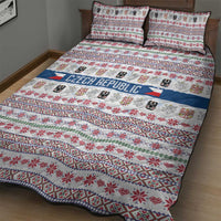 Czech Republic Christmas Quilt Bed Set with Folk Embroidery Design, National Coat of Arms, and Festive Motif - Wonder Print Shop