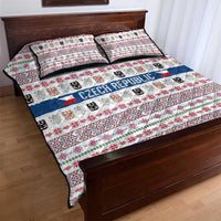 Czech Republic Christmas Quilt Bed Set with Folk Embroidery Design, National Coat of Arms, and Festive Motif - Wonder Print Shop