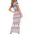 Czech Republic Christmas Short Sleeve Bodycon Dress with Folk Embroidery Design, National Coat of Arms, and Festive Motif - Wonder Print Shop