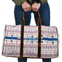 Czech Republic Christmas Travel Bag with Folk Embroidery Design, National Coat of Arms, and Festive Motif - Wonder Print Shop