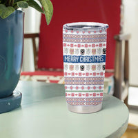 Czech Republic Christmas Tumbler Cup with Folk Embroidery Design, National Coat of Arms, and Festive Motif - Wonder Print Shop