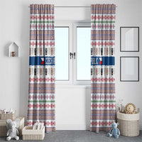 Czech Republic Christmas Window Curtain with Folk Embroidery Design, National Coat of Arms, and Festive Motif - Wonder Print Shop