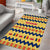 Chad Christmas Area Rug with Yellow-Blue Geometric Design, National Coat of Arms, and Festive Motif - Wonder Print Shop