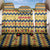 Chad Christmas Back Car Seat Cover with Yellow-Blue Geometric Design, National Coat of Arms, and Festive Motif - Wonder Print Shop