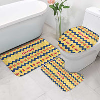 Chad Christmas Bathroom Set with Yellow-Blue Geometric Design, National Coat of Arms, and Festive Motif - Wonder Print Shop