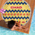 Chad Christmas Beach Blanket with Yellow-Blue Geometric Design, National Coat of Arms, and Festive Motif - Wonder Print Shop