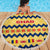 Chad Christmas Beach Blanket with Yellow-Blue Geometric Design, National Coat of Arms, and Festive Motif - Wonder Print Shop