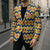 Chad Christmas Blazer with Yellow-Blue Geometric Design, National Coat of Arms, and Festive Motif - Wonder Print Shop
