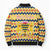 Chad Christmas Bomber Puffer Jacket with Yellow-Blue Geometric Design, National Coat of Arms, and Festive Motif - Wonder Print Shop