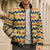 Chad Christmas Bomber Puffer Jacket with Yellow-Blue Geometric Design, National Coat of Arms, and Festive Motif - Wonder Print Shop