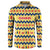 Chad Christmas Button Sweatshirt with Yellow-Blue Geometric Design, National Coat of Arms, and Festive Motif - Wonder Print Shop