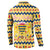 Chad Christmas Button Sweatshirt with Yellow-Blue Geometric Design, National Coat of Arms, and Festive Motif - Wonder Print Shop
