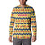 Chad Christmas Button Sweatshirt with Yellow-Blue Geometric Design, National Coat of Arms, and Festive Motif - Wonder Print Shop