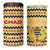 Chad Christmas 4 in 1 Can Cooler Tumbler with Yellow-Blue Geometric Design, National Coat of Arms, and Festive Motif - Wonder Print Shop