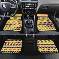 Chad Christmas Car Mats with Yellow-Blue Geometric Design, National Coat of Arms, and Festive Motif - Wonder Print Shop