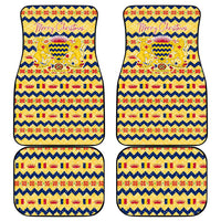 Chad Christmas Car Mats with Yellow-Blue Geometric Design, National Coat of Arms, and Festive Motif - Wonder Print Shop