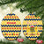 Chad Christmas Ceramic Ornament with Yellow-Blue Geometric Design, National Coat of Arms, and Festive Motif - Wonder Print Shop