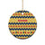 Chad Christmas Ceramic Ornament with Yellow-Blue Geometric Design, National Coat of Arms, and Festive Motif - Wonder Print Shop