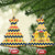 Chad Christmas Ceramic Ornament with Yellow-Blue Geometric Design, National Coat of Arms, and Festive Motif - Wonder Print Shop