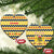 Chad Christmas Ceramic Ornament with Yellow-Blue Geometric Design, National Coat of Arms, and Festive Motif - Wonder Print Shop
