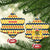 Chad Christmas Ceramic Ornament with Yellow-Blue Geometric Design, National Coat of Arms, and Festive Motif - Wonder Print Shop