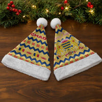 Chad Christmas Santa Hat with Yellow-Blue Geometric Design, National Coat of Arms, and Festive Motif - Wonder Print Shop