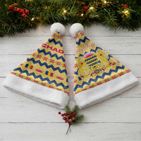 Chad Christmas Santa Hat with Yellow-Blue Geometric Design, National Coat of Arms, and Festive Motif - Wonder Print Shop