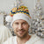Chad Christmas Santa Hat with Yellow-Blue Geometric Design, National Coat of Arms, and Festive Motif - Wonder Print Shop