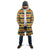 Chad Christmas Cloak with Yellow-Blue Geometric Design, National Coat of Arms, and Festive Motif - Wonder Print Shop