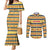 Chad Christmas Couples Matching Mermaid Dress and Long Sleeve Button Shirt with Yellow-Blue Geometric Design, National Coat of Arms, and Festive Motif - Wonder Print Shop
