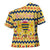 Chad Christmas Cross Shoulder Shirt with Yellow-Blue Geometric Design, National Coat of Arms, and Festive Motif - Wonder Print Shop