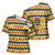 Chad Christmas Cross Shoulder Shirt with Yellow-Blue Geometric Design, National Coat of Arms, and Festive Motif - Wonder Print Shop