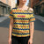 Chad Christmas Cross Shoulder Shirt with Yellow-Blue Geometric Design, National Coat of Arms, and Festive Motif - Wonder Print Shop