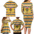 Chad Christmas Family Matching Long Sleeve Bodycon Dress and Hawaiian Shirt with Yellow-Blue Geometric Design, National Coat of Arms, and Festive Motif - Wonder Print Shop