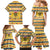 Chad Christmas Family Matching Mermaid Dress and Hawaiian Shirt with Yellow-Blue Geometric Design, National Coat of Arms, and Festive Motif - Wonder Print Shop