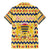 Chad Christmas Family Matching Mermaid Dress and Hawaiian Shirt with Yellow-Blue Geometric Design, National Coat of Arms, and Festive Motif - Wonder Print Shop