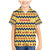 Chad Christmas Family Matching Mermaid Dress and Hawaiian Shirt with Yellow-Blue Geometric Design, National Coat of Arms, and Festive Motif - Wonder Print Shop