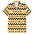 Chad Christmas Family Matching Off The Shoulder Long Sleeve Dress and Hawaiian Shirt with Yellow-Blue Geometric Design, National Coat of Arms, and Festive Motif - Wonder Print Shop