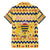 Chad Christmas Family Matching Off The Shoulder Long Sleeve Dress and Hawaiian Shirt with Yellow-Blue Geometric Design, National Coat of Arms, and Festive Motif - Wonder Print Shop