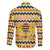 Chad Christmas Family Matching Off The Shoulder Long Sleeve Dress and Hawaiian Shirt with Yellow-Blue Geometric Design, National Coat of Arms, and Festive Motif - Wonder Print Shop