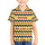 Chad Christmas Family Matching Off The Shoulder Long Sleeve Dress and Hawaiian Shirt with Yellow-Blue Geometric Design, National Coat of Arms, and Festive Motif - Wonder Print Shop