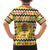 Chad Christmas Family Matching Off Shoulder Maxi Dress and Hawaiian Shirt with Yellow-Blue Geometric Design, National Coat of Arms, and Festive Motif - Wonder Print Shop